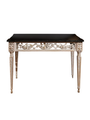 Louis XV Painted Console with Black Marble Top