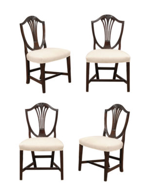 Set 4 English Shieldback Dining Chairs