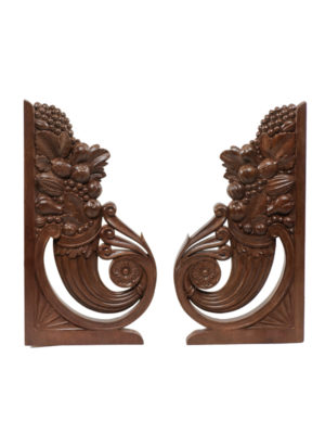 Pair Carved Wood Architectural Elements