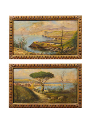 Pair Framed Landscape Paintings