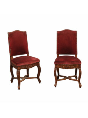 Pair Louis XV Style Upholstered Side Chairs