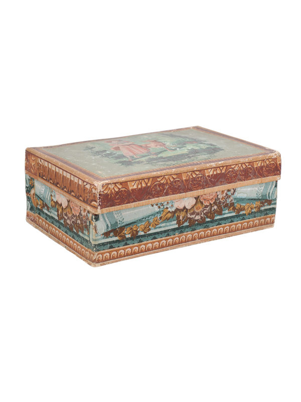 19th Century French Painted Paper Mache Box