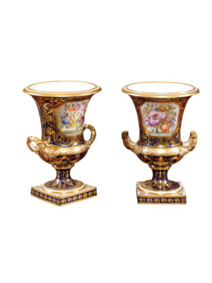 Pair 19th Centry Derby Urns