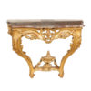 Wall Mounted Giltwood Console with Marble Top
