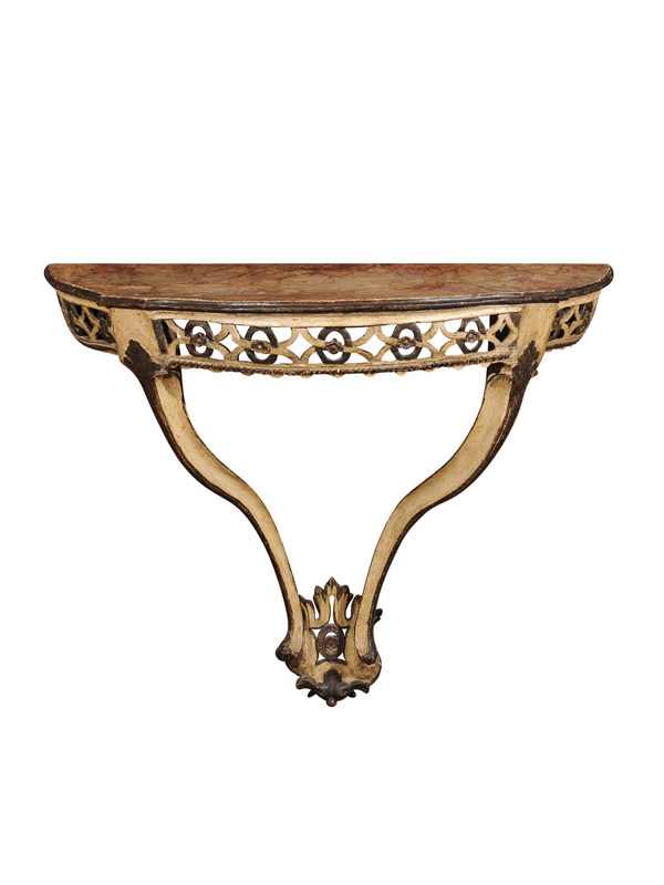 Italian Painted Wall Mount Console
