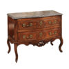 Louis XV Walnut Commode with Gray Marble Top