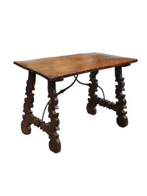 18th Century Walnut Table with Iron Stretcher