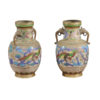 Pair Cloisonne Urns with Handles