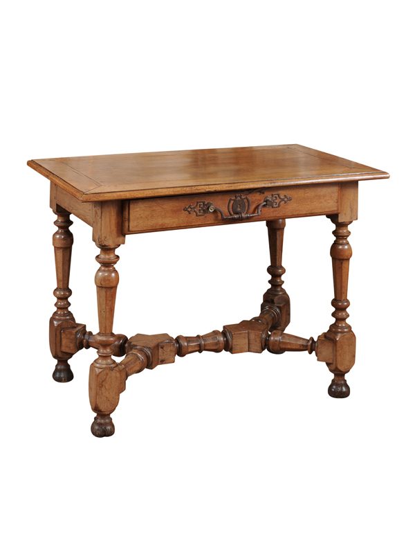 Louis XIV Console Table with Turned Cross Stretcher