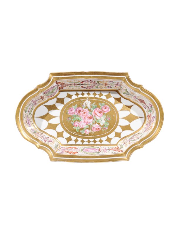 19th Century Paris Porcelain Shaped Dish