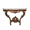 Regence Period Oak Wall Mount Console with Marble Top