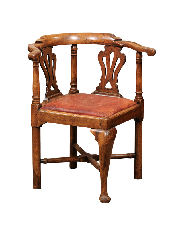 18th C. English Mahogany Corner Chair