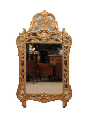 18th C. French Louis XV Giltwood Mirror