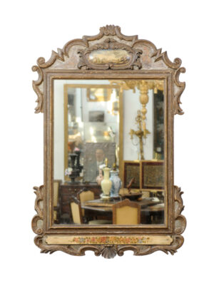 18th Century Italian Polychrome Painted Mirror