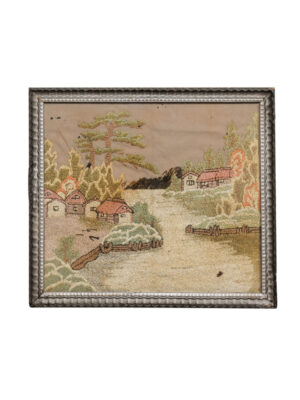 19th C English Embroiderd Landscape