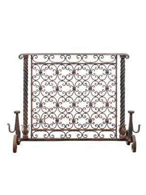 20th Century French Wrought Iron Fire Screen
