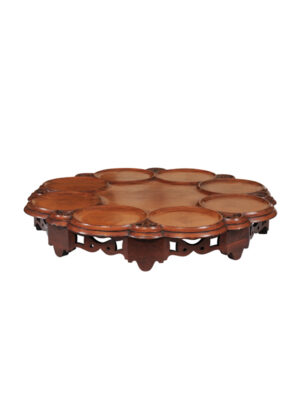 English Rosewood Lazy Susan with Carved Decoration