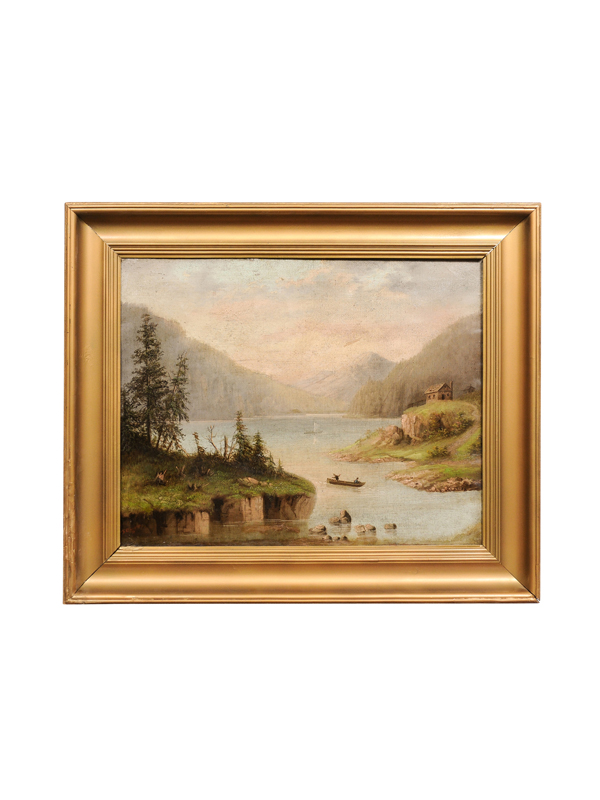 Framed 19th C. American Oil on Canvas Landscape