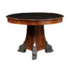 French Empire Center Table in Walnut with Leather Top