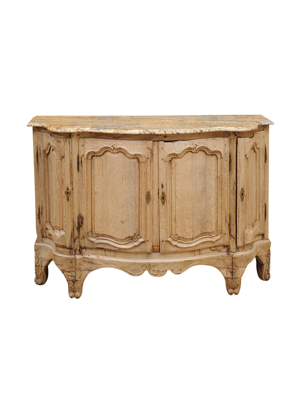 Louis XV Style Bleached Oak Buffet with Stone Top