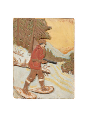 Painted Pine Plaque of Hunter