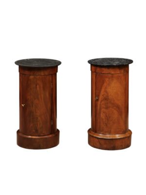 Pair 19th C. French Mahogany Bedside Commodes