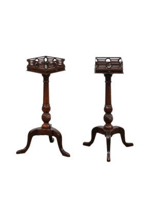 Pair Mahogany Candlestands, 19th Century