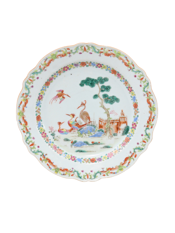 Ruffled Rim Porcelain Plate, Chinese Export