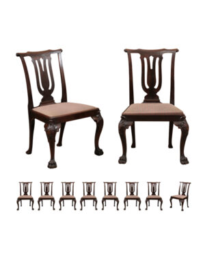Set 10 Chippendale Style Dining Chairs