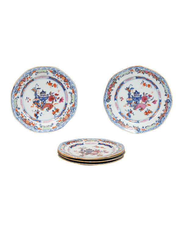 Six Famille Rose Plates