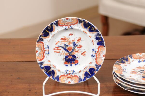 Set of 6 English Mason's Ironstone Dessert Plates, ca. 1850 - Image 4