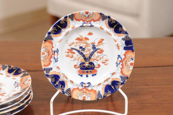 Set of 6 English Mason's Ironstone Dessert Plates, ca. 1850 - Image 6