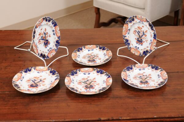 Set of 6 English Mason's Ironstone Dessert Plates, ca. 1850 - Image 7