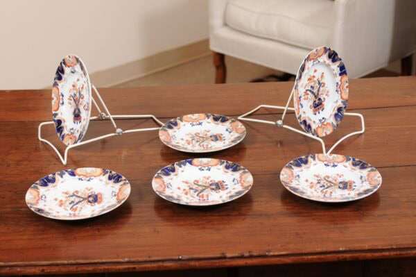 Set of 6 English Mason's Ironstone Dessert Plates, ca. 1850 - Image 8