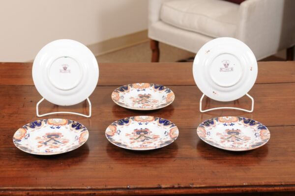 Set of 6 English Mason's Ironstone Dessert Plates, ca. 1850 - Image 9