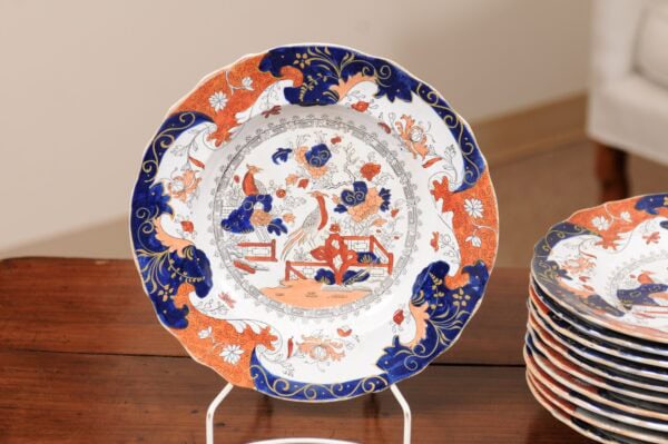 Set of 12 English Ironstone Dinner Plates, ca. 1880. PRICED INDIVIDUALLY. $185/plate - Image 4