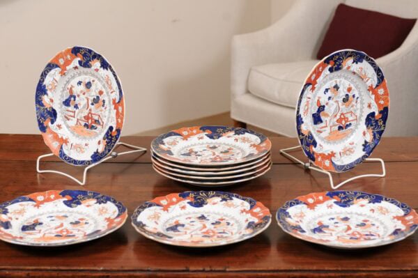Set of 12 English Ironstone Dinner Plates, ca. 1880. PRICED INDIVIDUALLY. $185/plate - Image 7