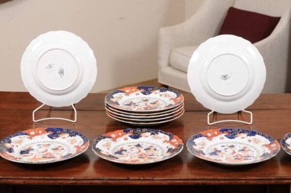 Set of 12 English Ironstone Dinner Plates, ca. 1880. PRICED INDIVIDUALLY. $185/plate - Image 8