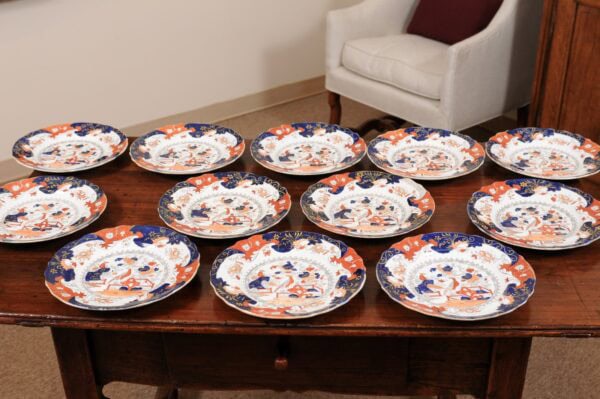 Set of 12 English Ironstone Dinner Plates, ca. 1880. PRICED INDIVIDUALLY. $185/plate - Image 9