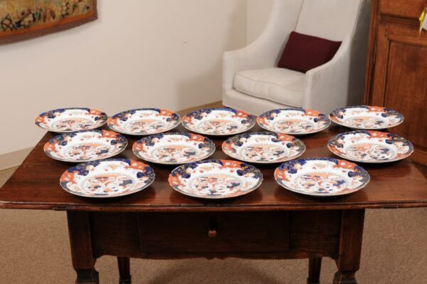 Set of 12 English Ironstone Dinner Plates, ca. 1880. PRICED INDIVIDUALLY. $185/plate - Image 11