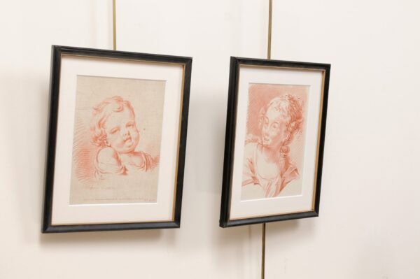 Set of Four Framed "Red Chalk" Lithographs from Anatomical Study Books - Image 6