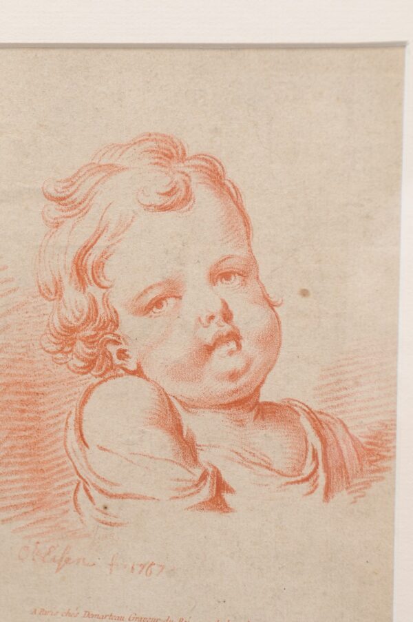Set of Four Framed "Red Chalk" Lithographs from Anatomical Study Books - Image 8