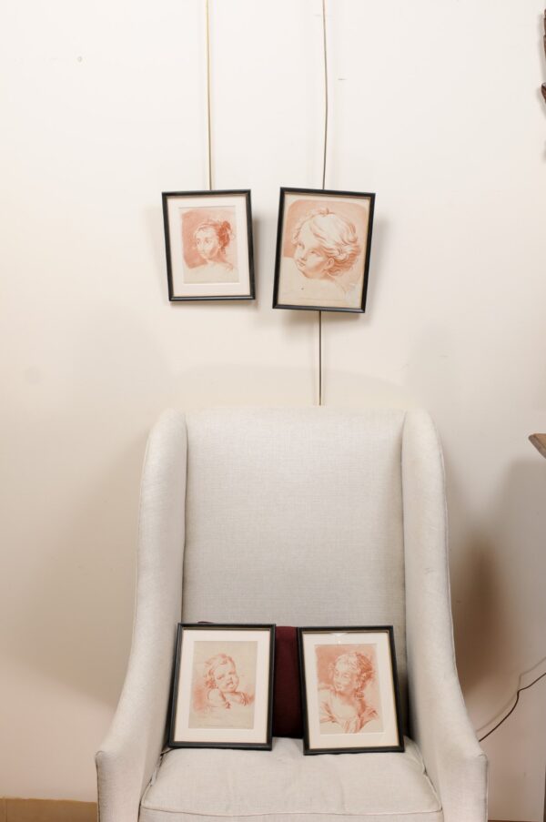 Set of Four Framed "Red Chalk" Lithographs from Anatomical Study Books - Image 11