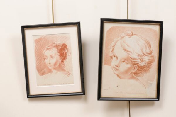 Set of Four Framed "Red Chalk" Lithographs from Anatomical Study Books - Image 12