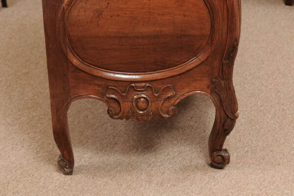 Transitional Louis XV/XVI 2-Drawer Walnut Commode with Pierced Apron & Cabriole Legs, France Mid-18th Century - Image 11