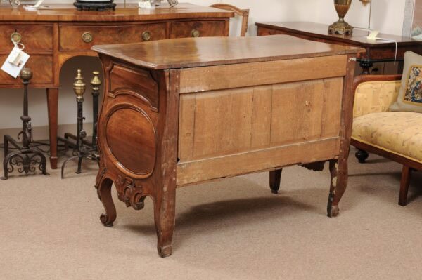 Transitional Louis XV/XVI 2-Drawer Walnut Commode with Pierced Apron & Cabriole Legs, France Mid-18th Century - Image 14