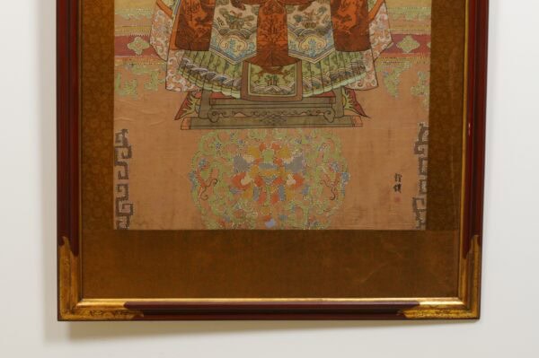 Pair of Chinese Portraits in Red Painted & Gilt Frames - Image 12