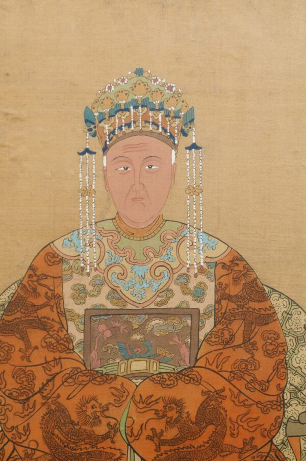 Pair of Chinese Portraits in Red Painted & Gilt Frames - Image 13