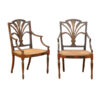 Pair English Adam Style Painted Armchairs