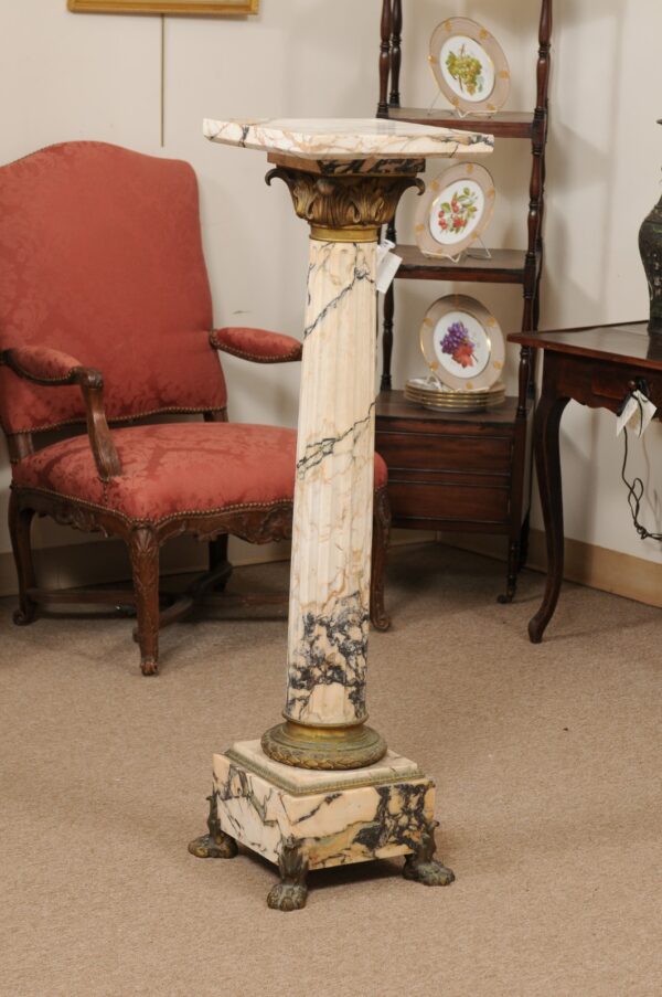 Early 19th Century Italian Empire Marble Pedestal with Gilt Bronze Detail - Image 13